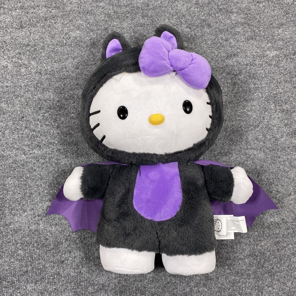 Hello Kitty Vampire Bat Dracula Plush Stuffed Toy Greeter Halloween Purple Bow